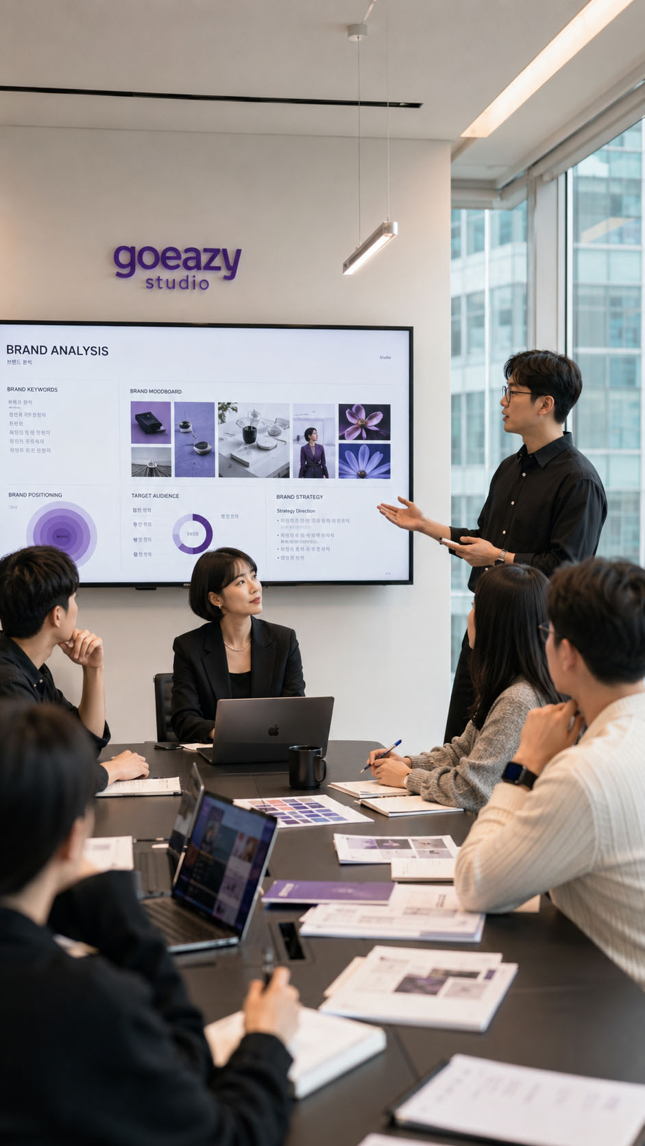 GOEAZY STUDIO brand planning meeting